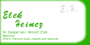 elek heincz business card